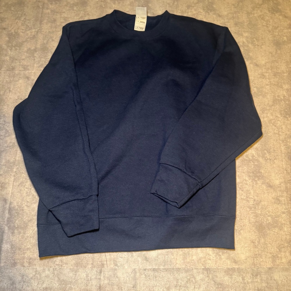 Fruit of the Loom Best Navy Blue Crewneck Sweatshirt Mens Medium Fleece Pullover